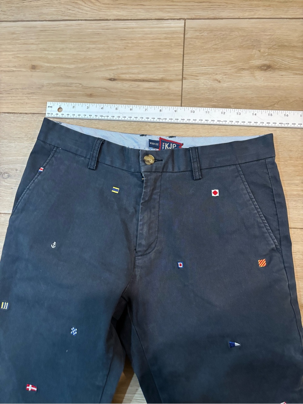 Kiel James Patrick Seafarer Flags Pants 30x32 (31 Act) Navy Blue Chino Prep KJP - Picture 5 of 8